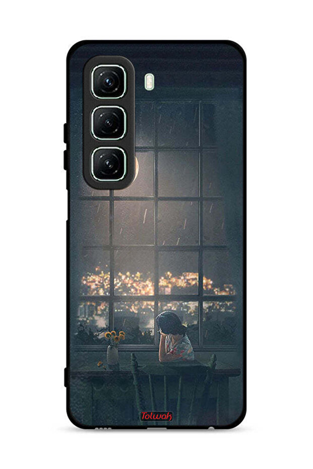 غطاء حماية لهاتف Infinix Hot 50 5G برسومات القمر