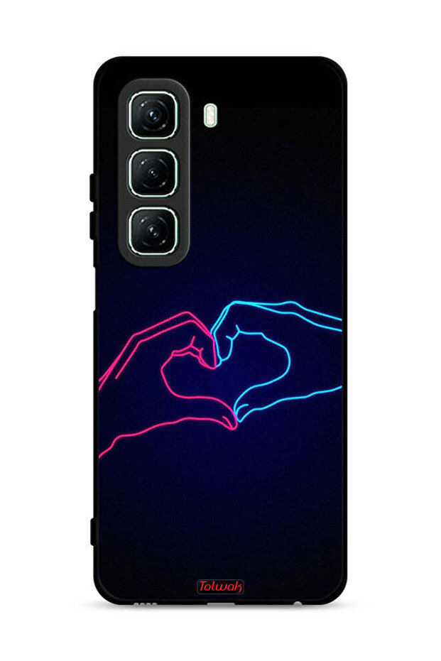 غطاء حماية لهاتف Infinix Hot 50 5G بتصميم يد مؤثرة تصنع القلب