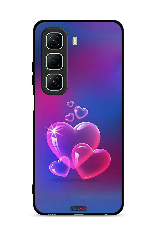 غطاء حماية لهاتف Infinix Hot 50 5G بتصميم قلوب مائية