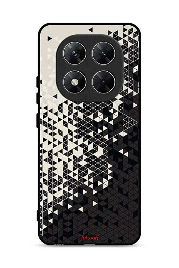 غطاء حماية لهاتف Xiaomi Poco X7 5G بنمط مثلث فني رقمي