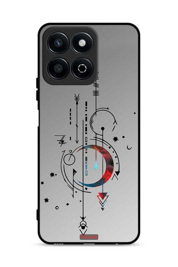 غطاء حماية لهاتف Honor Play 60 Plus 5G بنقشة فنية للقمر والسهام