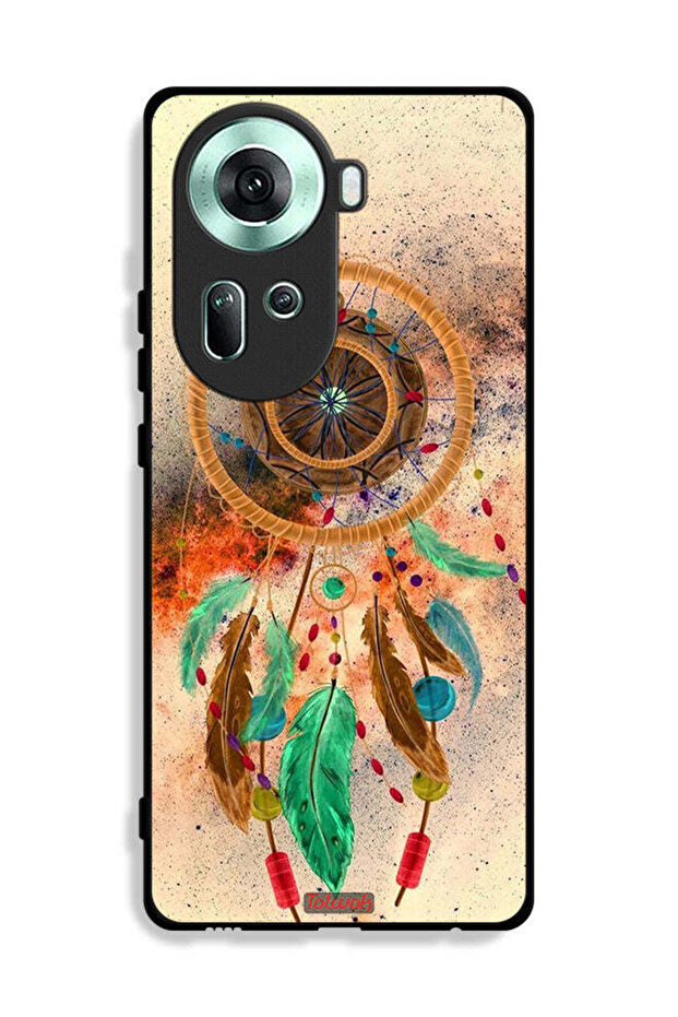 غطاء حماية لهاتف Oppo Reno11 5G بتصميم ماندالا ريش معلق