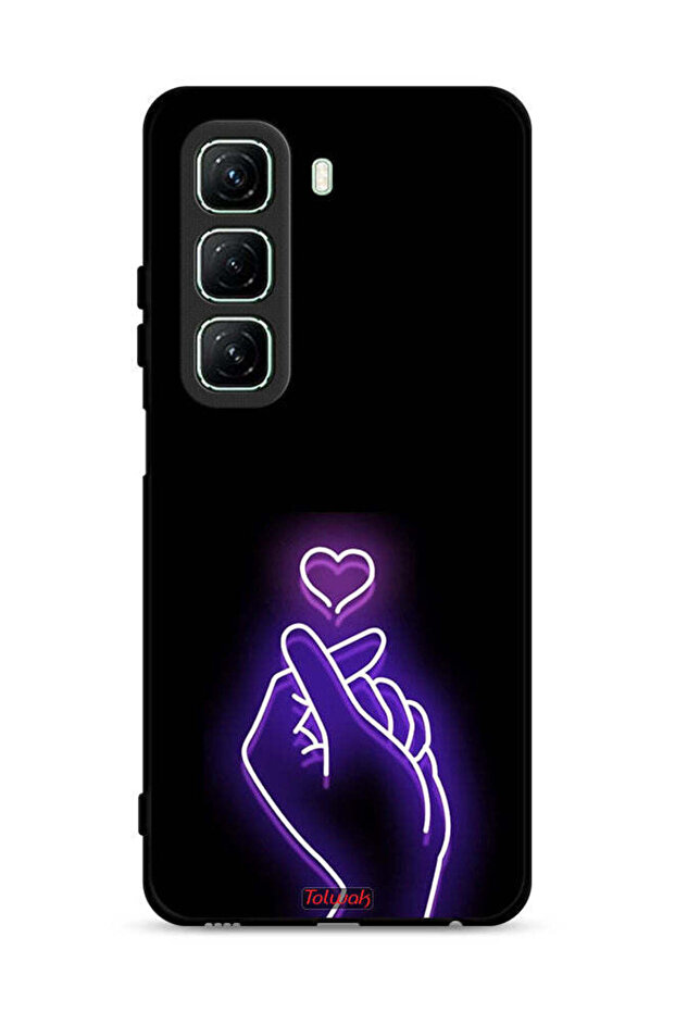 غطاء حماية لهاتف Infinix Hot 50 5G بتصميم قلب صغير