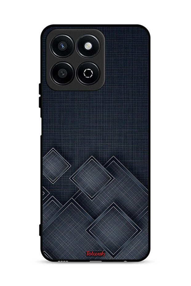 غطاء حماية لهاتف Honor Play 60 Plus 5G بنقشة مربعات على القماش