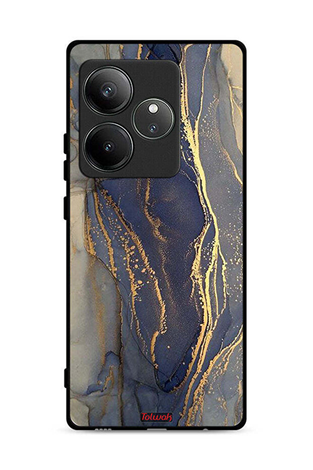 غطاء حماية لهاتف Realme GT 6 5G بنمط رخامي لامع