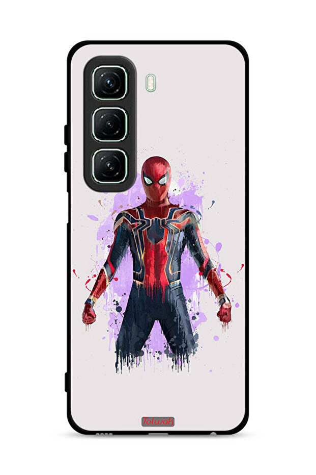 غطاء حماية لهاتف Infinix Hot 50 5G بتصميم العنكبوت الحديدي