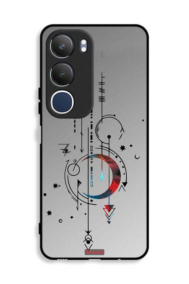 غطاء حماية لهاتف Vivo Y19s 4G بنقشة قمر وسهام فنية