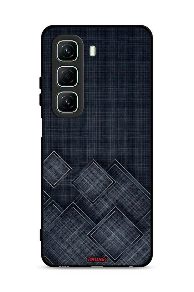 غطاء حماية لهاتف Infinix Hot 50 5G بنقشة مربعات على القماش