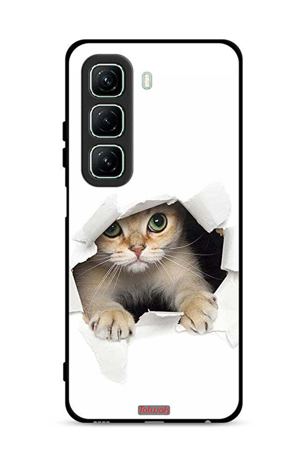 غطاء حماية لهاتف Infinix Hot 50 5G بتصميم قطة
