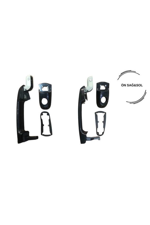 Accent Era Compatible Front Right and Left Exterior Door Handle Set between 2006 and 2012 Models - 1