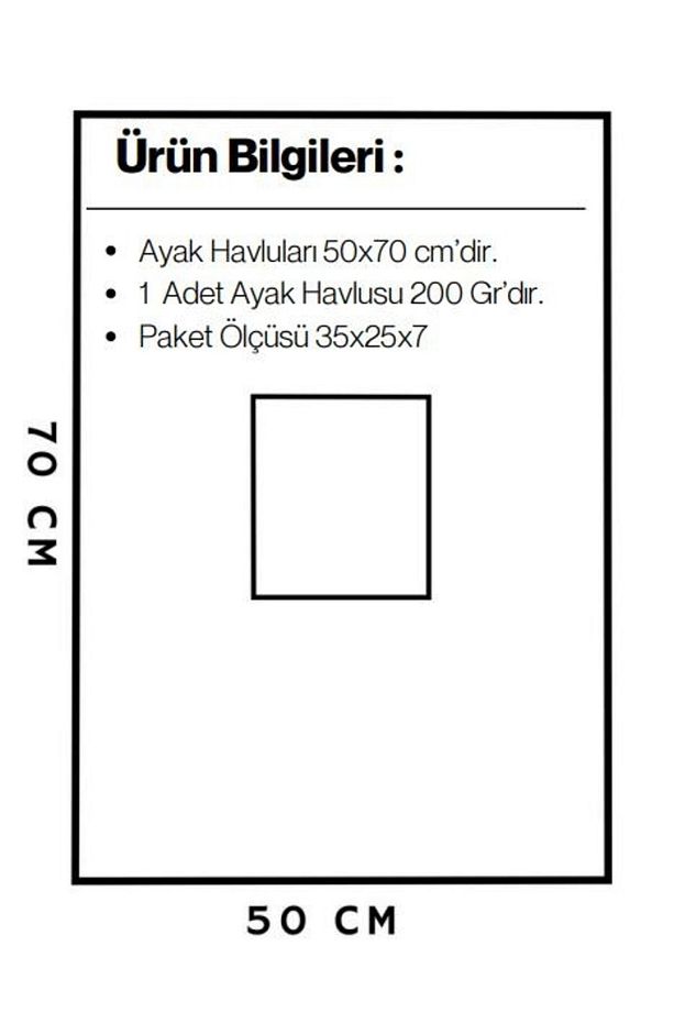 3 Parça %100 Pamuk Premium Antrasit Gri Ayak Havlusu 50 x 70 Ayak Havlusu Seti - 2