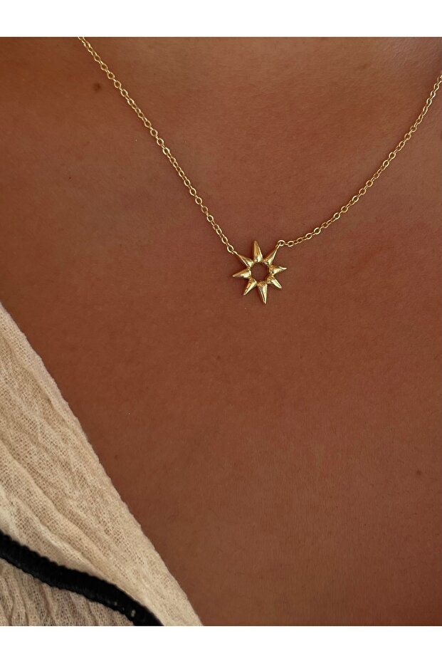 Güneş Detaylı Kolye - 1