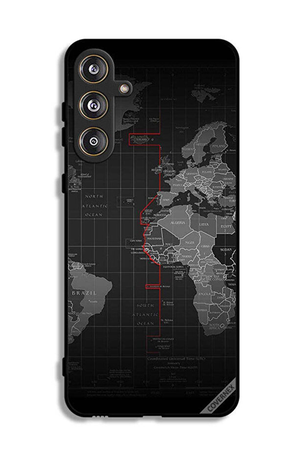 غطاء حماية لهاتف سامسونج جالاكسي M55 5G بتصميم خريطة العالم