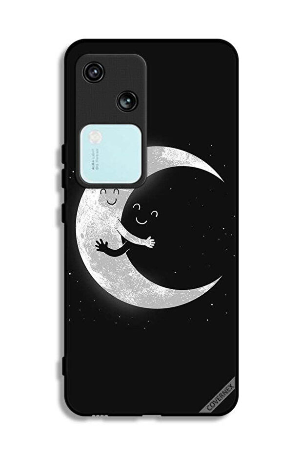 غطاء حماية Vivo V30 5G بتصميم عناق القمر والسماء المظلمة