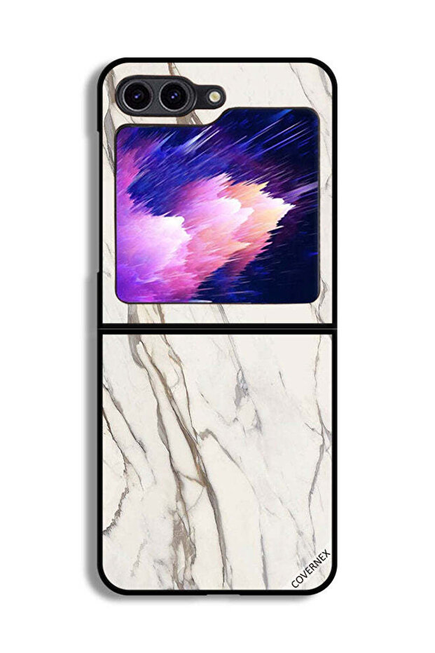 غطاء حماية لهاتف Samsung Galaxy Z Flip6 بتصميم رخامي