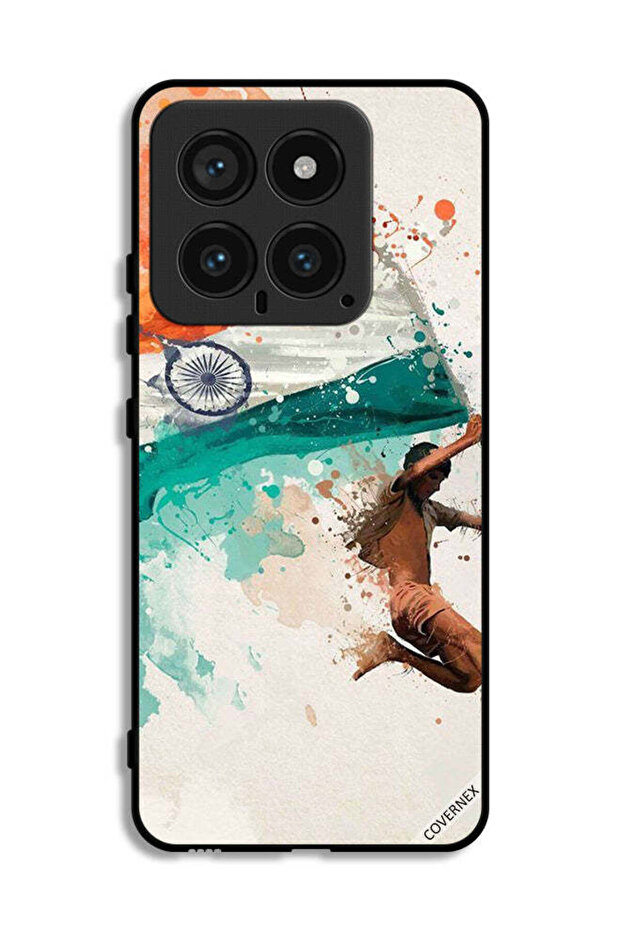 غطاء حماية لهاتف Xiaomi 14 يحمل علم الهند أثناء الطيران