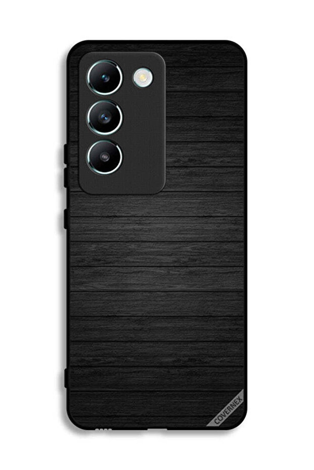 غطاء حماية لهاتف Vivo V30 Lite 4G بنمط خشبي داكن