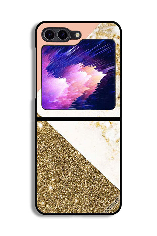 غطاء حماية لهاتف Samsung Galaxy Z Flip6 بنمط لامع ورخامي