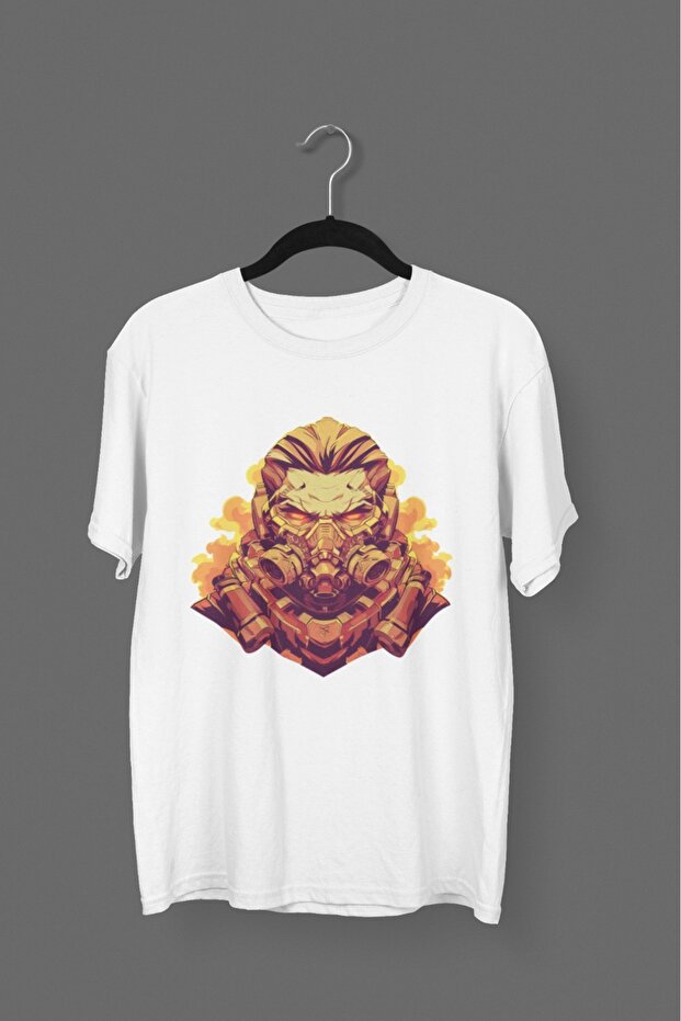 Men/Women Masked Man Transfer Printed Round Neck Short Sleeve T-Shirt