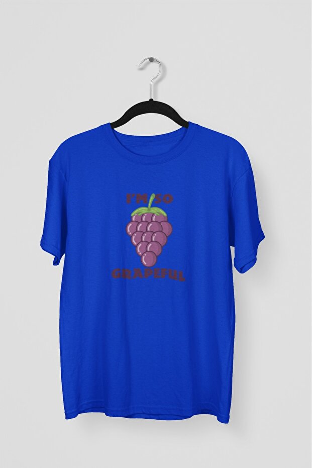 Men/Women Grapeful Transfer Printed Round Neck Short Sleeve T-Shirt