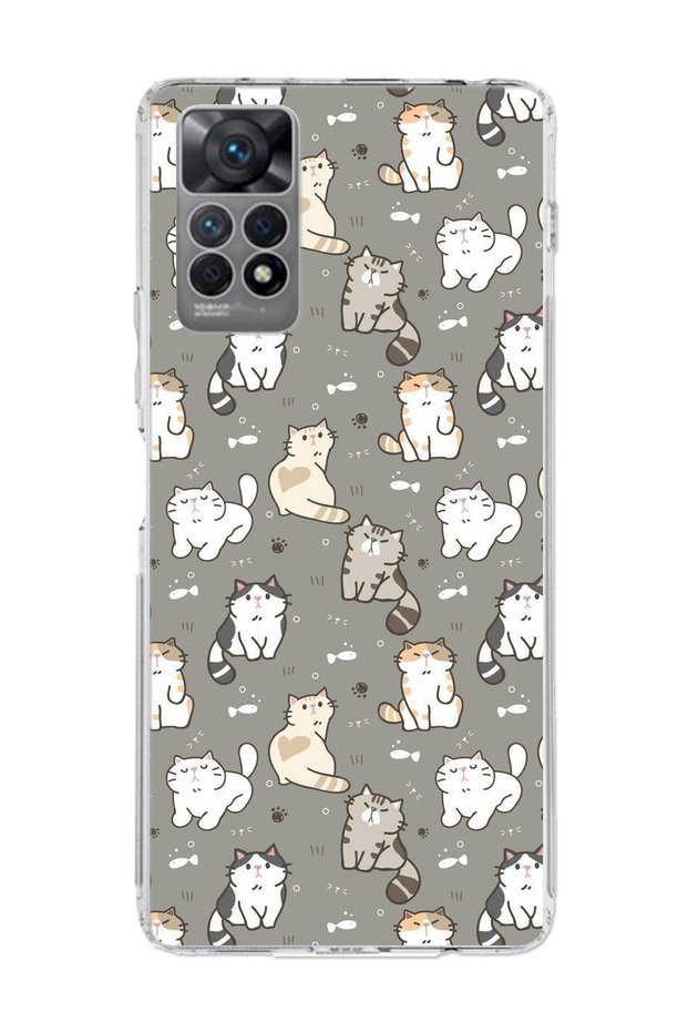 Redmi Note 12 Pro 4g Compatible Tiny Cute Cats Transparent Silicone Case
