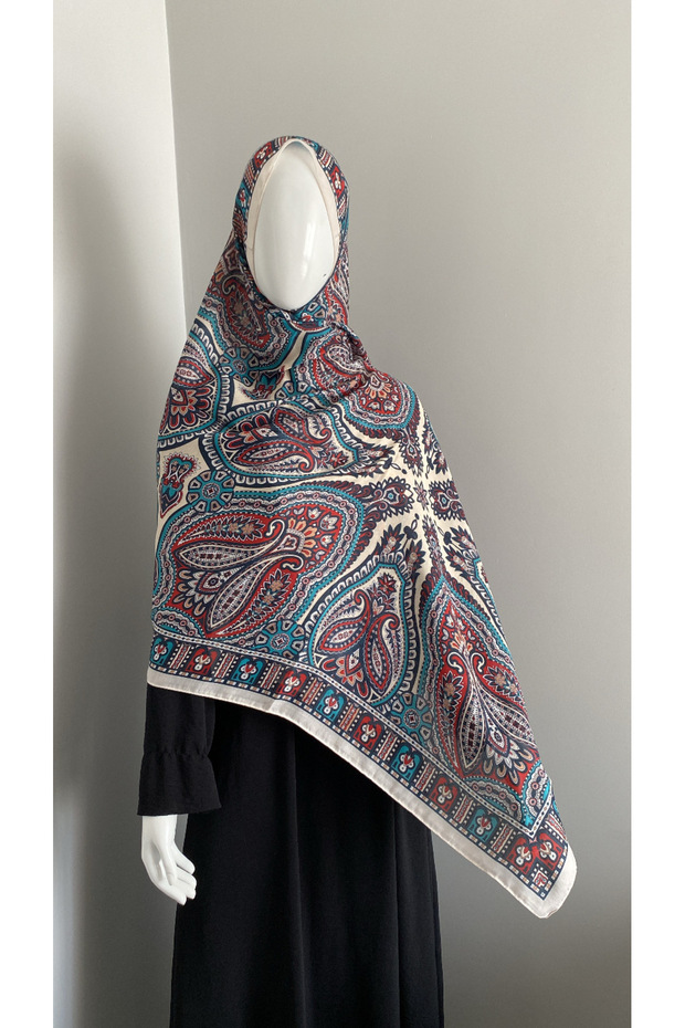 شال قطن مزخرف بأسلوب ريترو - 1
