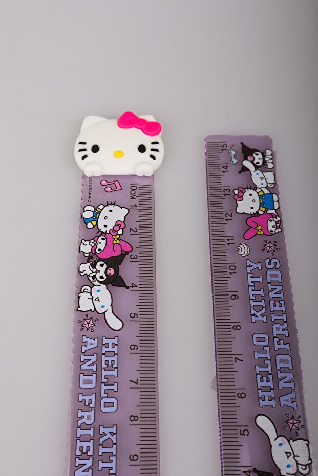 "DEKOMUS ISLAK MENDİL HEDİYELİ" HELLO KITTY "TEKLİ" CETVEL 15 CM - 3