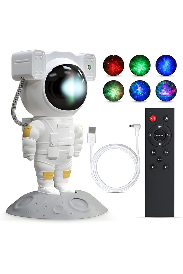 Astronaut Star Projector, Remote Control, Timer, 8 Projection Modes, Detachable Base