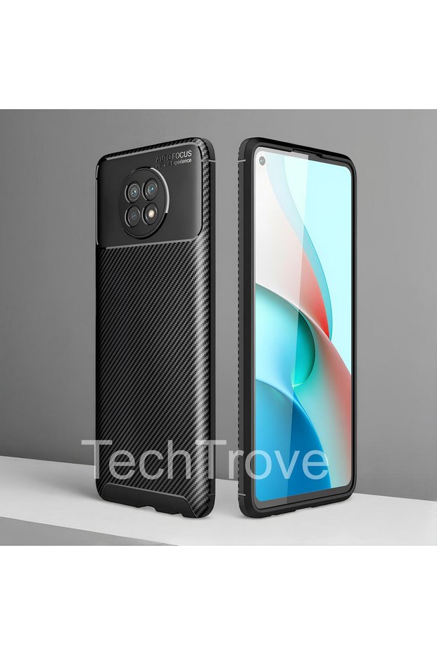 Xiaomi Redmi Note 9 5g Case Shock Absorbing Carbon Fiber Pattern Cover with Camera Protection