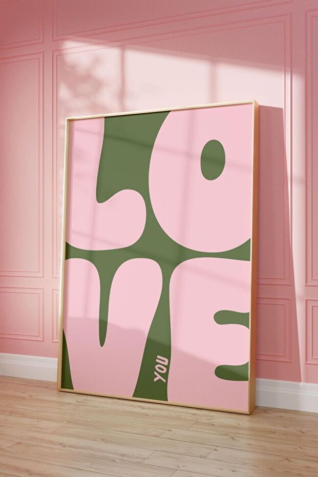 Natural Wooden Framed Uv Printing Love Written Wall Painting – Modern & Stylish Wall Decor
