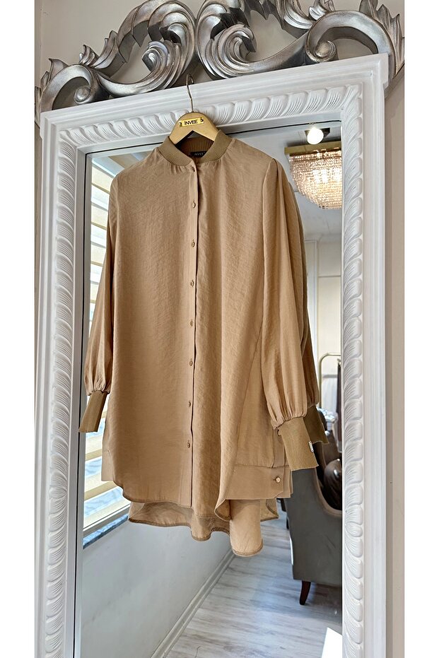 6674M Modal Gömlek - Camel - 6