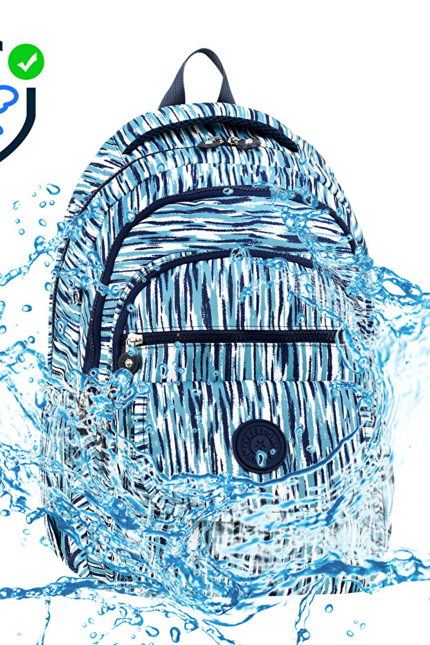 حقيبة ظهر فاخرة منقوشة متوسطة الحجم مع هدية سلسلة مفاتيح على شكل قرد - 6