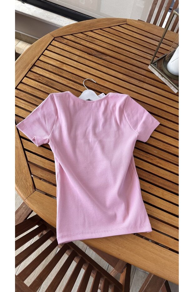 Rose Kare Yaka Pembe Badi - 2