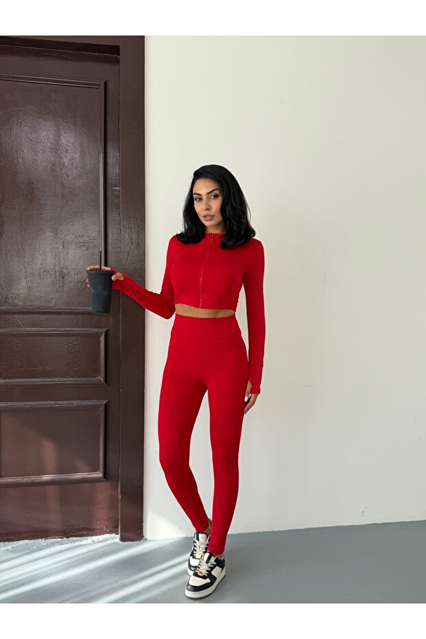 Slim Fit High Waist Recovery Crop Seamless Women's Tights Set