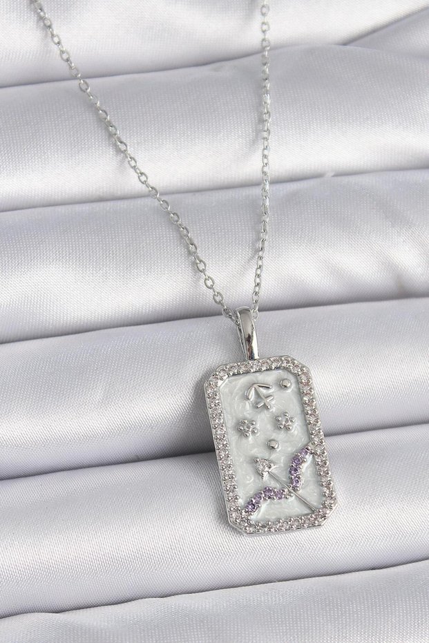 316L Stainless Steel Sagittarius Pendant – Zodiac Sign with Sparkling Zircon Detail