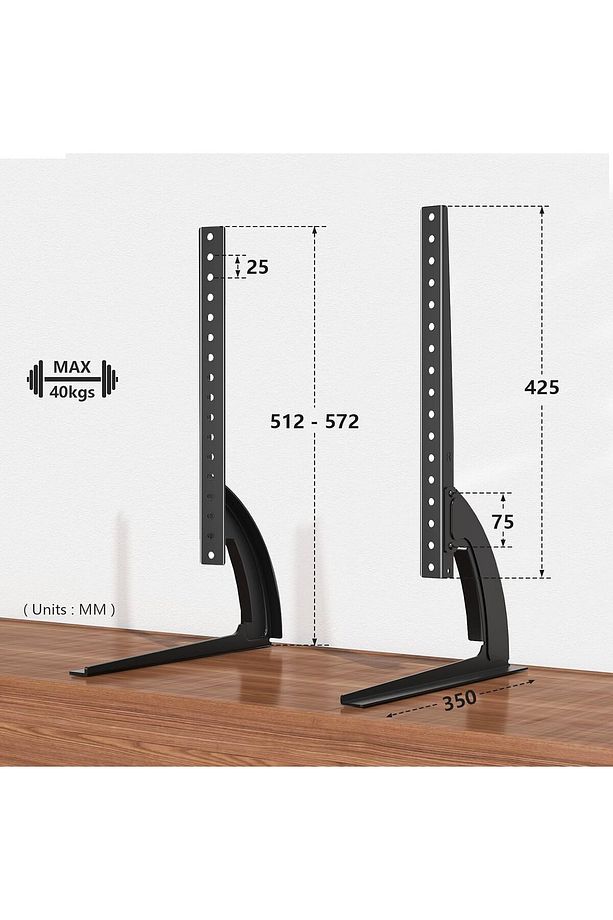 Ayarlanabilir Metal TV Ayak Standı 32"-75" Uyumlu Monitör ve TV Tutucu 40 kg Taşıma Yükseklik Ayarlı - 5