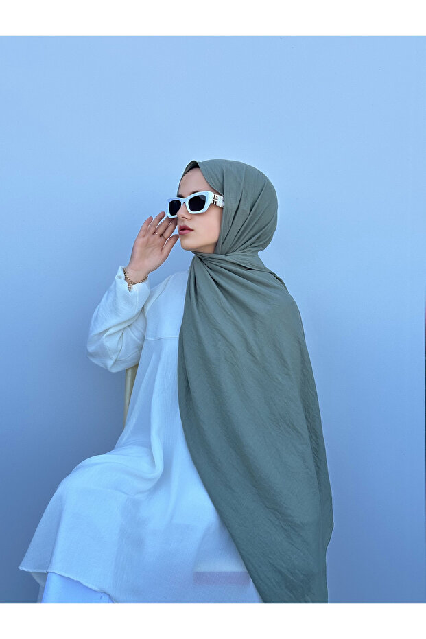 شال قطني مريح كاكي