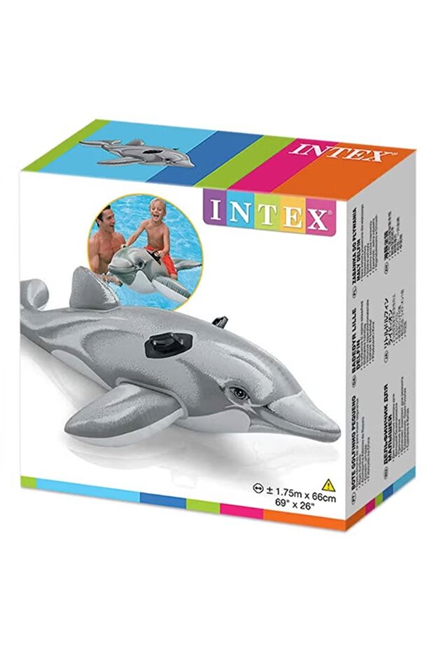 عوامة قابلة للنفخ على شكل دولفين في حوض السباحة - 4