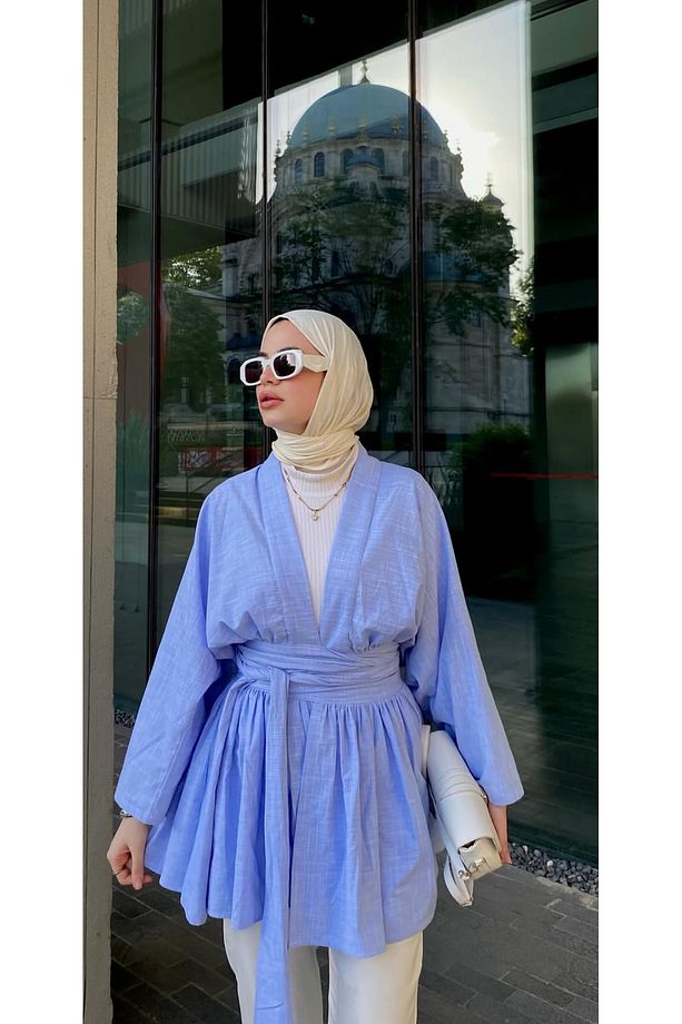 Bağlamalı Tunik Kimono - 1