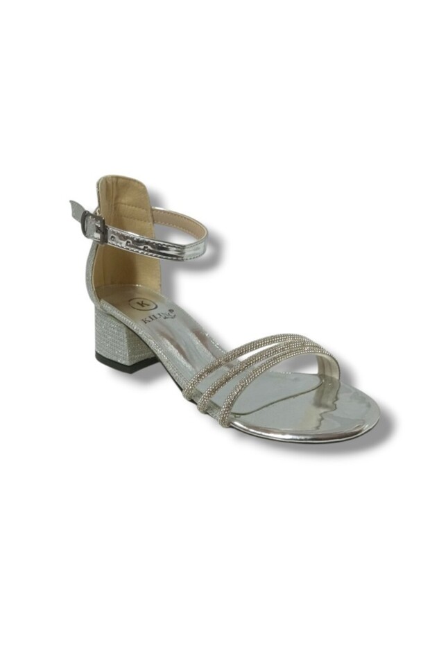 Kılınç 785-25 Glittery 3 Stripe Stone Girls' Sandals 31-35