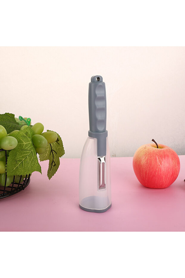 Vegetable & Fruit Peeler with Container – Sharp Stainless Blade, Non-Slip Handle, Dishwasher Safe