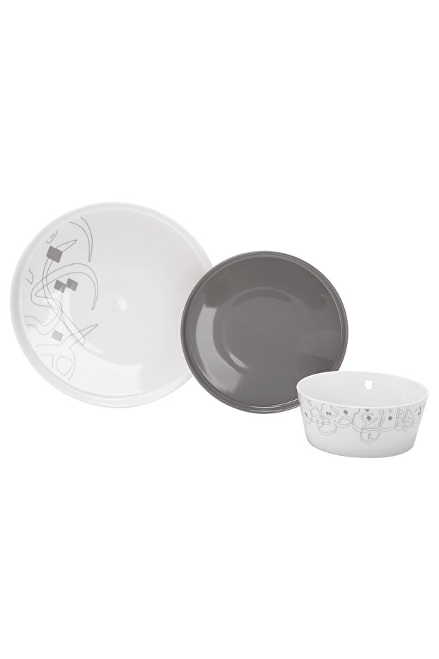 grey bone porcelain 18 pc dinner set