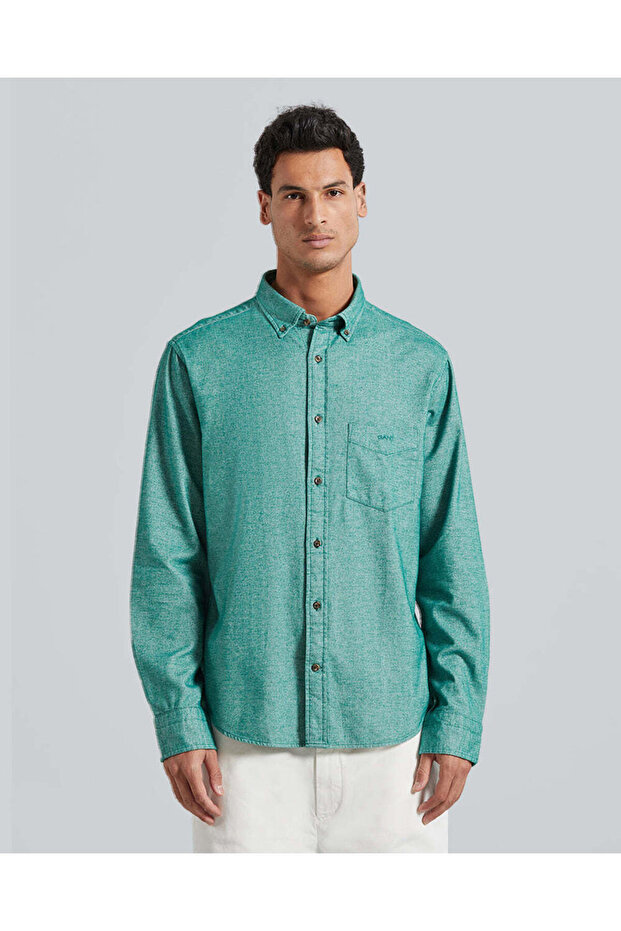 Regular Herringbone Flannel Shirt – Regular Fit Cotton Flannel