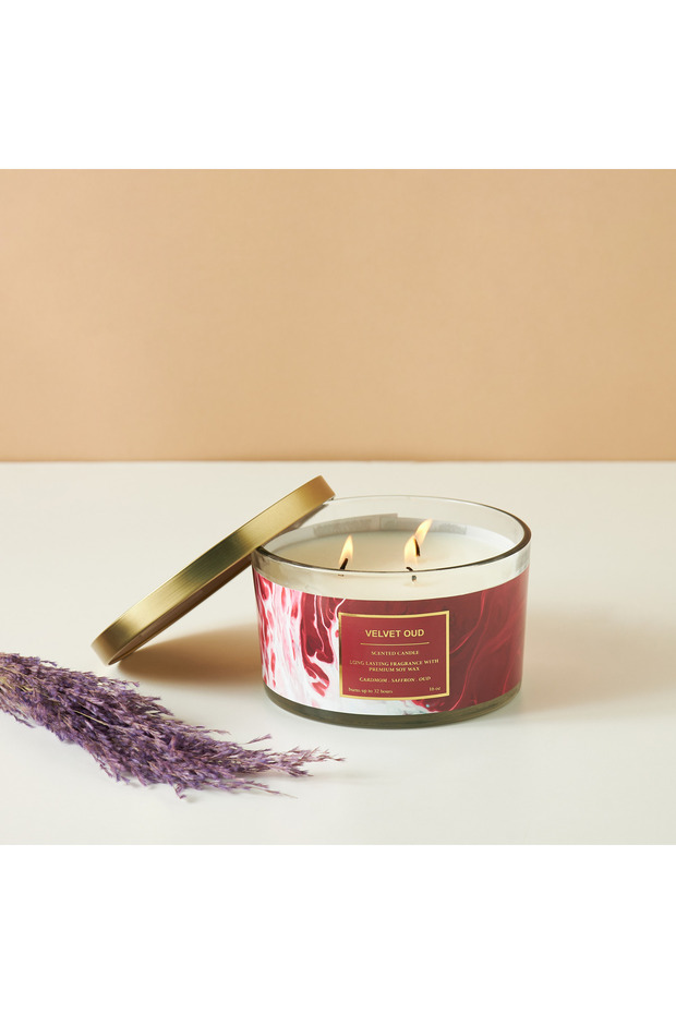 Scent.d Velvet Oud 3-Wick Jar Candle - 450 gms