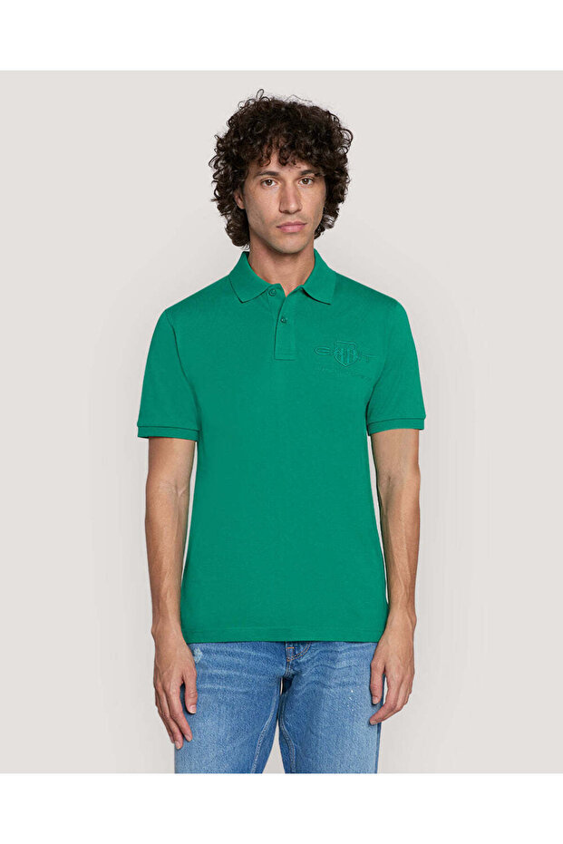 Tonal Shield Polo Shirt