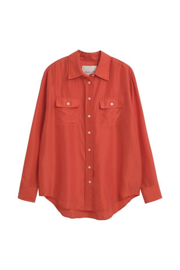 Relaxed Fit Habotai Silk Shirt