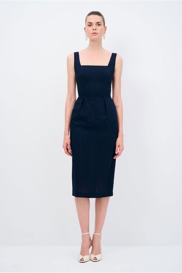 Askılı Jakar Elbise - 4