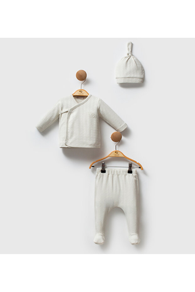 Jacquard Pattern Hat Triple Set - 1