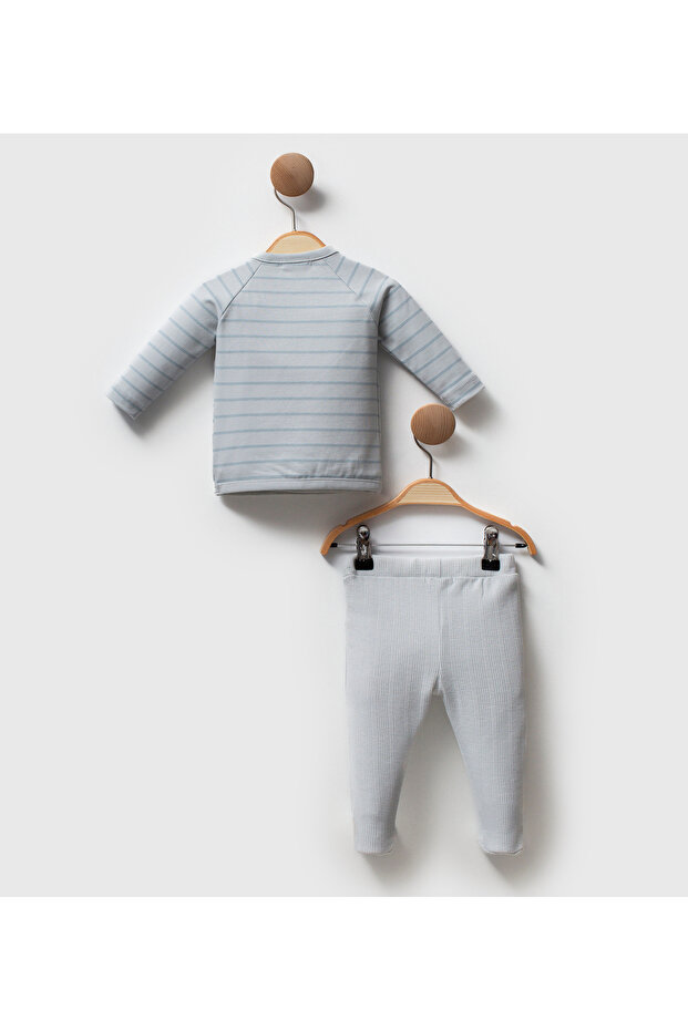 Double Breasted Stripe Printed Double Suit - 4