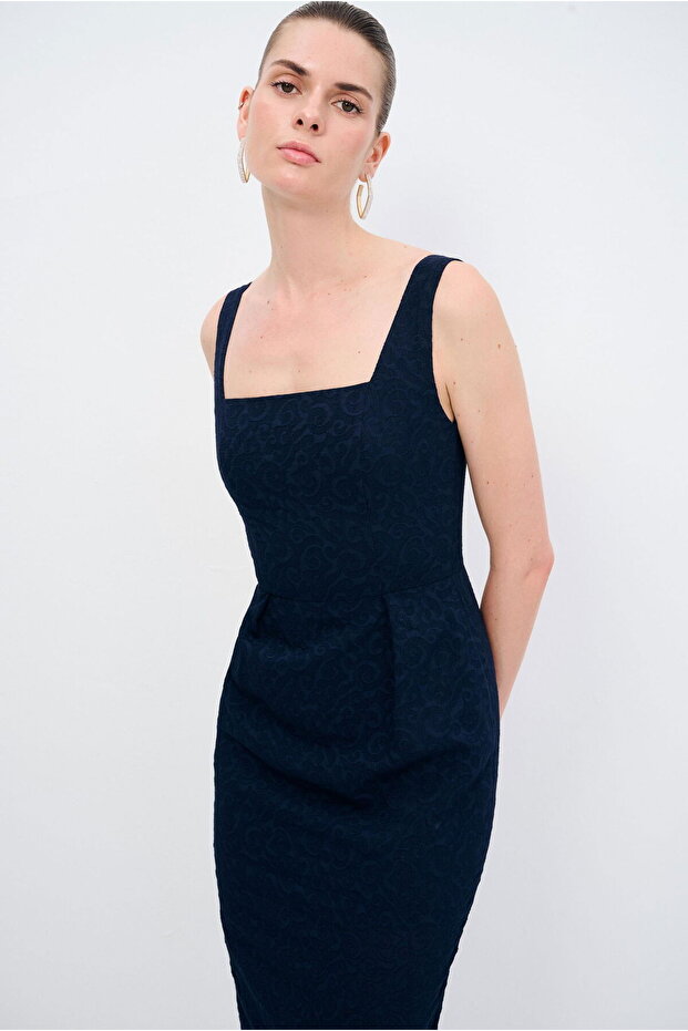 Askılı Jakar Elbise - 2